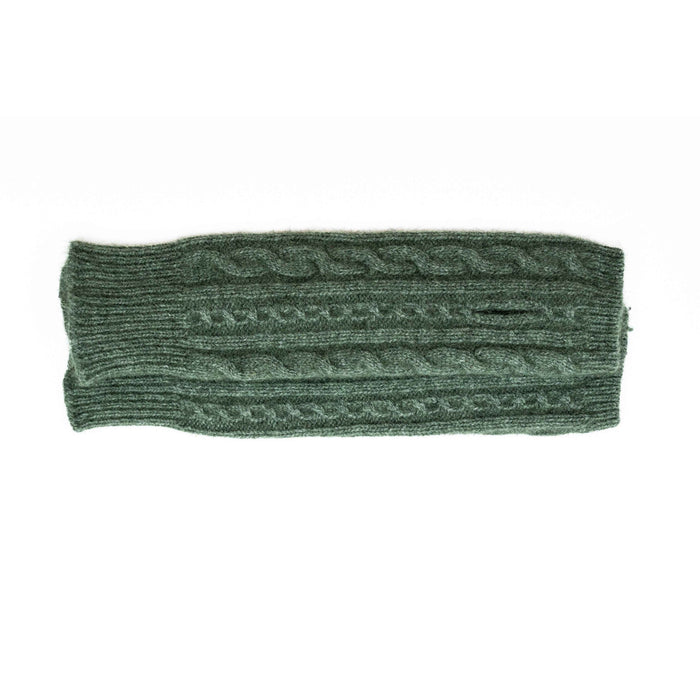 Koru Cabled Merino - Possum Glovelets (KO62)Moss