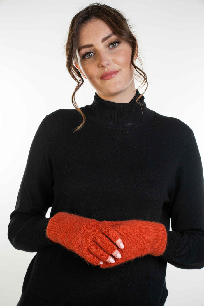 Koru - Merino & Possum Fingerless Gloves (KO50)Sienna