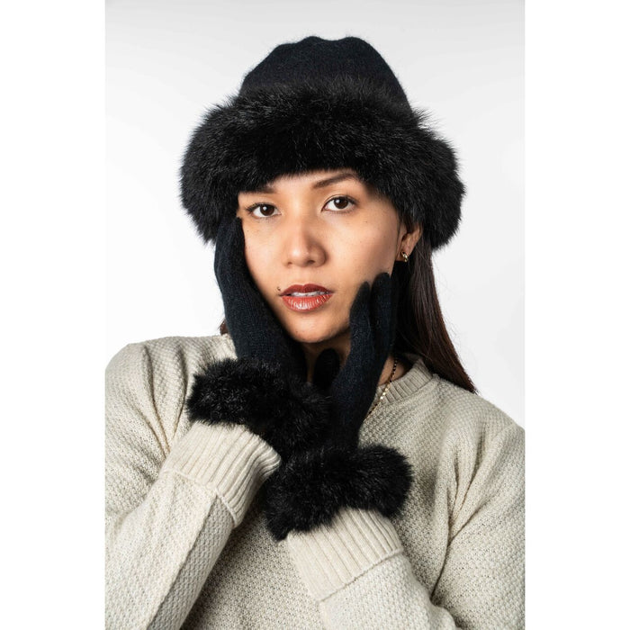Koru - Merino & Possum Fur Trimmed Gloves (KO56)