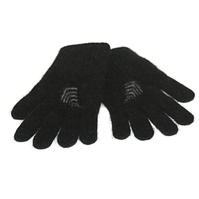 A pair of black Koru merino and possum NZ Supporters Silver Fern Gloves.