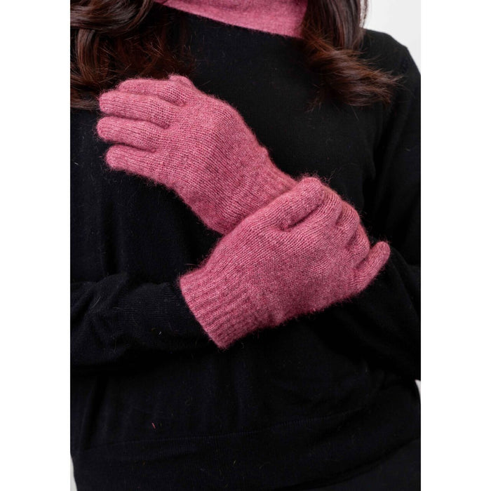 Koru - Merino & Possum Plain Gloves (KO48)Rose