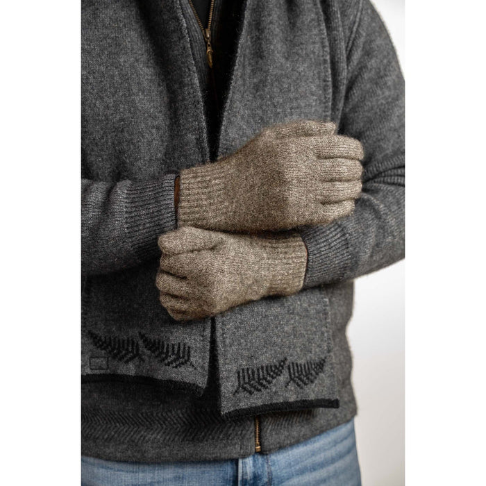 Koru - Merino & Possum Plain Gloves (KO48)Natural