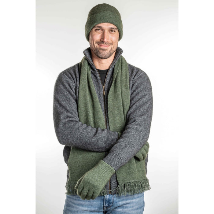 Koru - Merino & Possum Plain Gloves (KO48)Moss