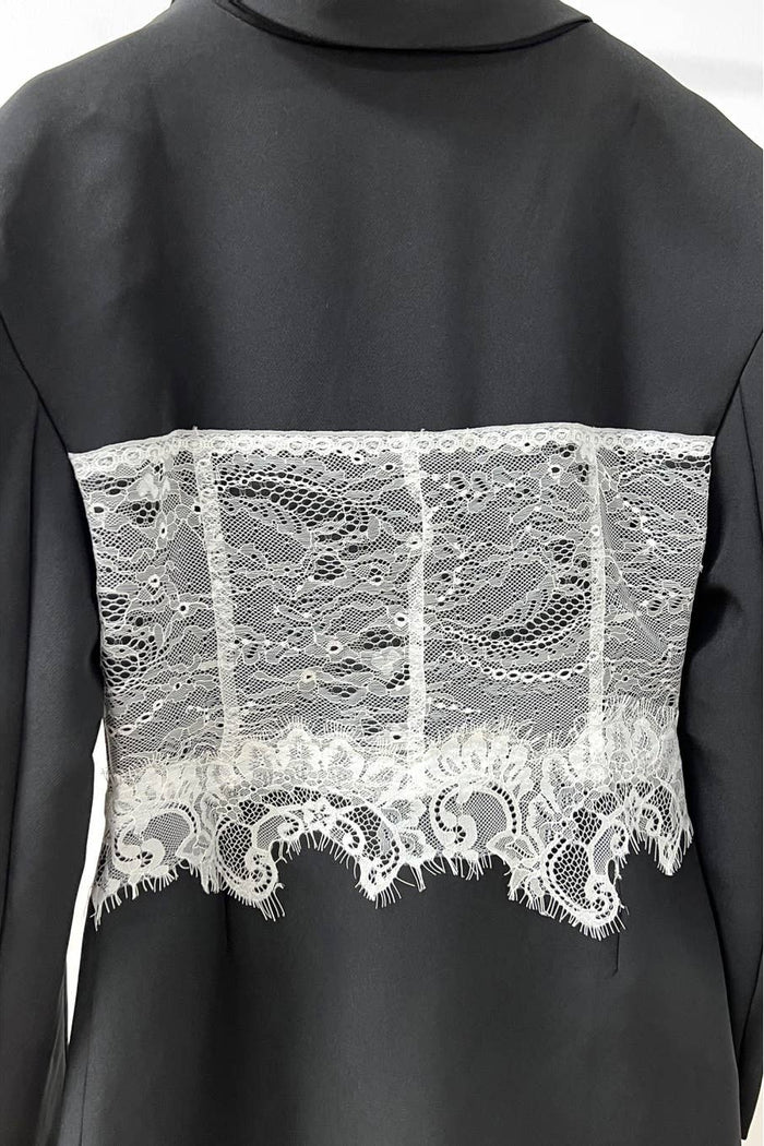 Style the Lace Corset Detail Blazer exclusively at Born To Glam