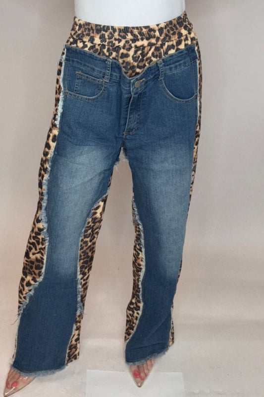 Style the Leopard Contrast High Waist Pants exclusively at Born To Glam