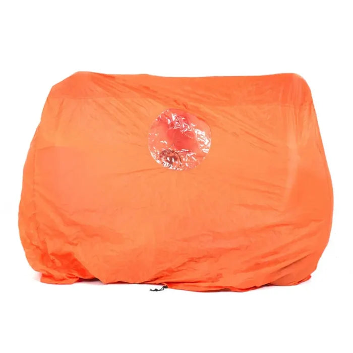 Lifesystems Survival Shelter 2 Man opened out and shown from the rear, on a plain white background