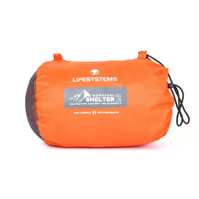 Lifesystems Survival Shelter 2 Man packed in its stuff sack, shown on a plain white background