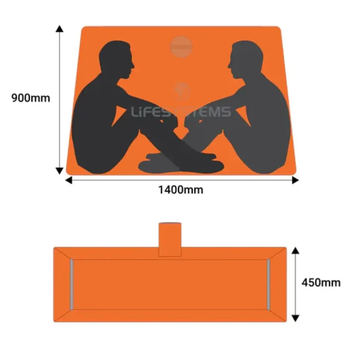 Lifesystems Survival Shelter 2 Man infographic showing the products dimensions