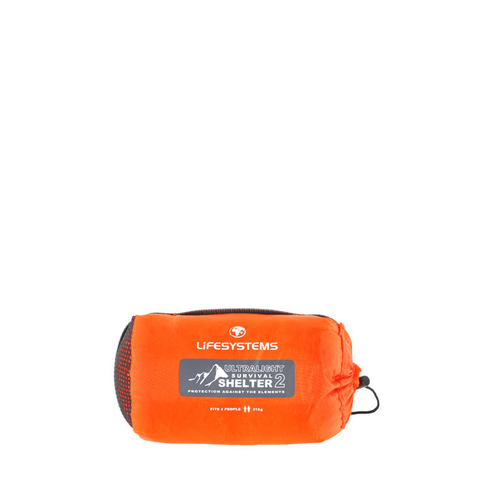 Lifesystems ultralight survival shelter in the two man version packed away in its carry case