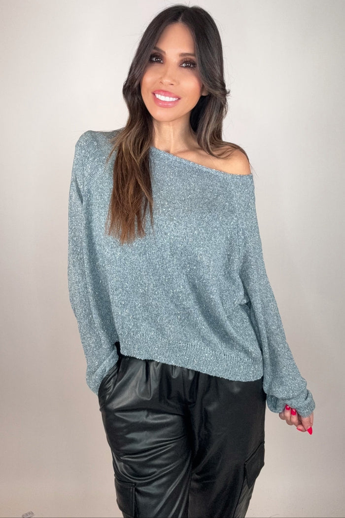 Style the Light Knit Melange Boat Neck Sweater exclusively at Born To Glam