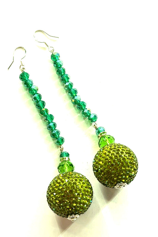 Style the Lime Gumball Crystal Long Earring exclusively at Born To Glam