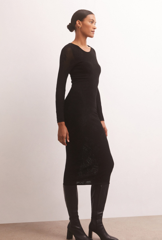 Liza Sweater Mesh Midi Dress