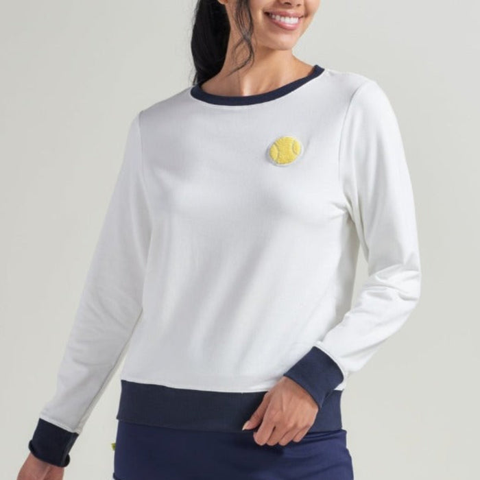 L'Oeuf Poché Tennis Ball Sweatshirt - Off White/Navy