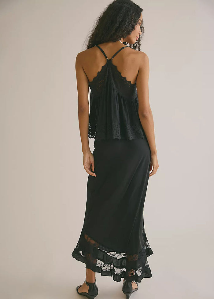 Long Lost Lover 1/2 Slip Skirt - Black