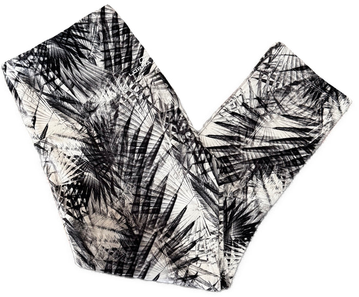 Lorna Jane Women's White & Black Palm Print Cropped Leggings Size L MSP$72