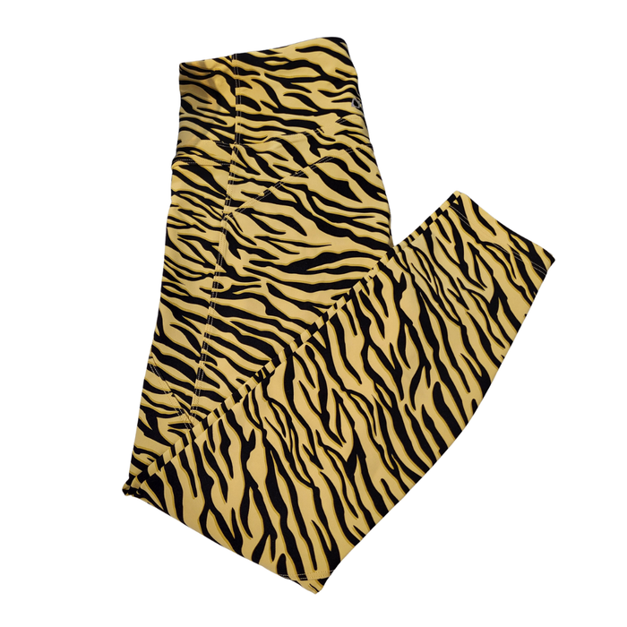 Lorna Jane Women's Yellow & Black Tiger Stripe Leggings Size M MSP$72