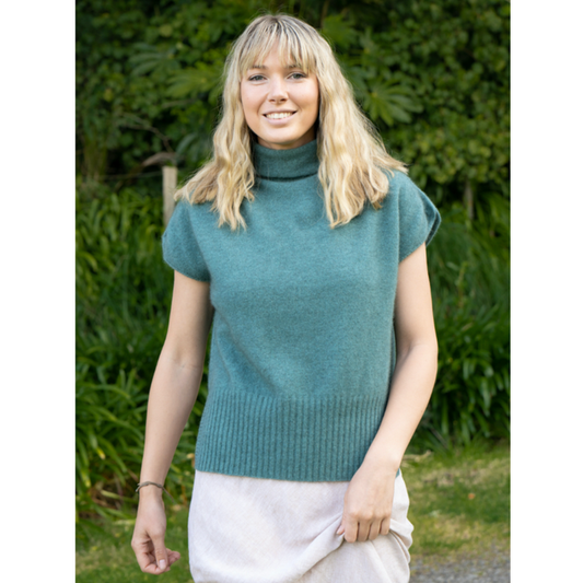 Zinity - Merino-Possum Channel Vest (Z156)Sage