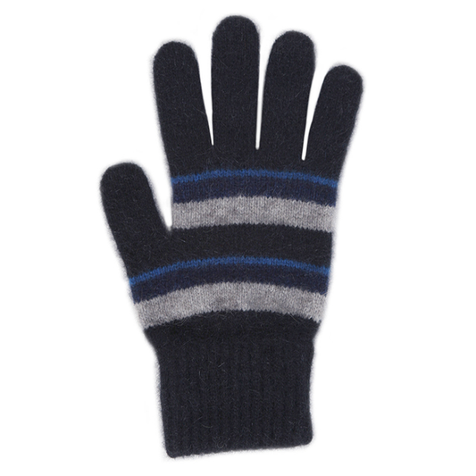 Lagoon - Lothlorian Merino - Possum Accent Stripe Glove (9894)