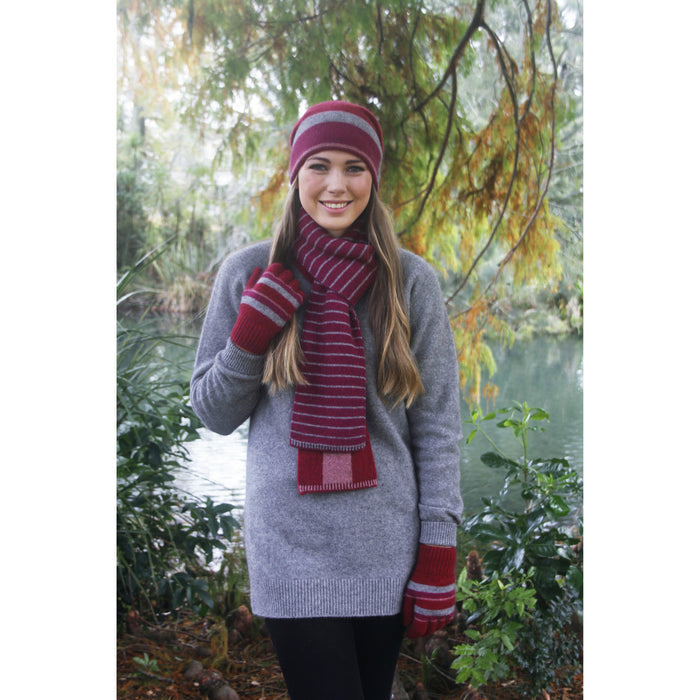 Lothlorian Merino - Possum Accent Stripe Glove (9894)