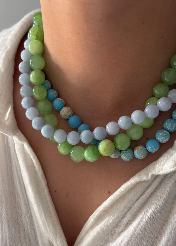 Lucia Gemstone Necklace - Lime Green