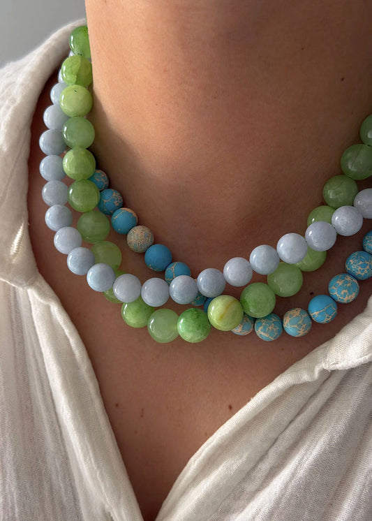 Lucia Gemstone Necklace - Lime Green