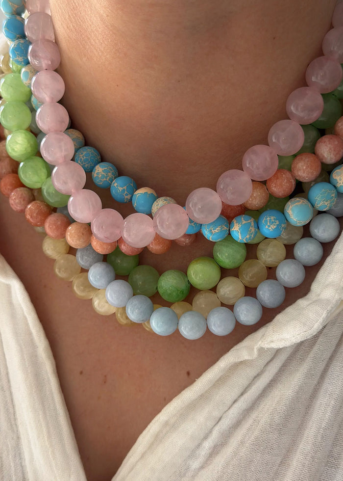 Lucia Gemstone Necklace - Lime Green