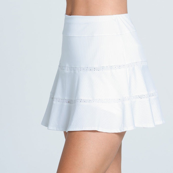 Lucky In Love Tier Flounce Skort (14")- White
