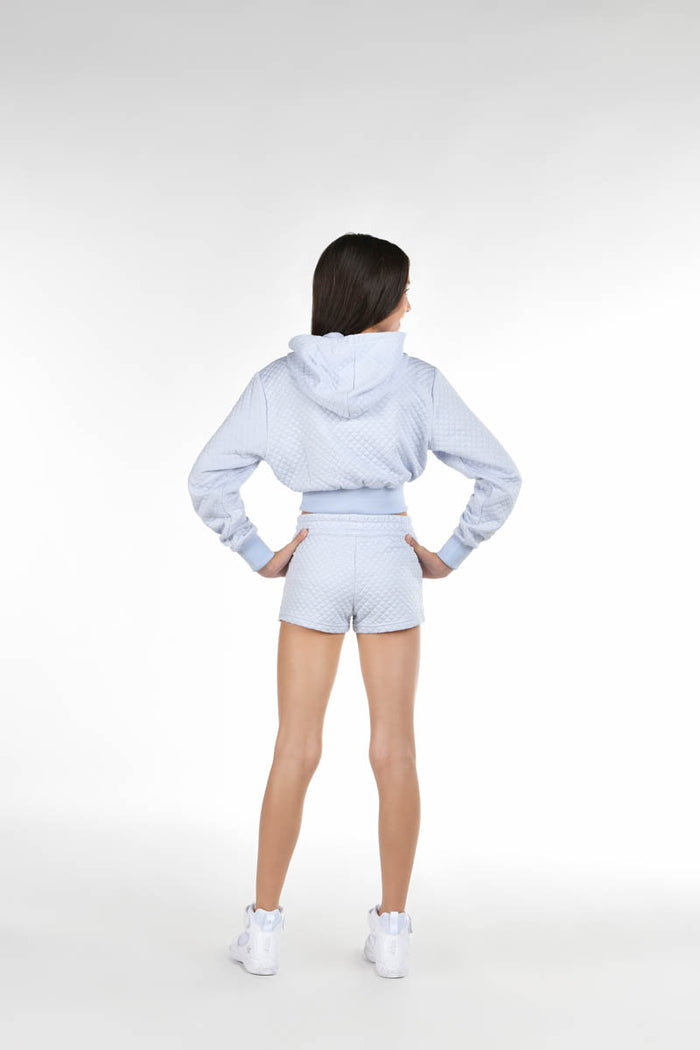 Lucy Quilted Shorts in Winter Sky