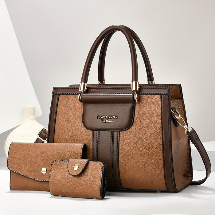 Luna - Elegant 3-Piece Vegan Leather Bag Set
