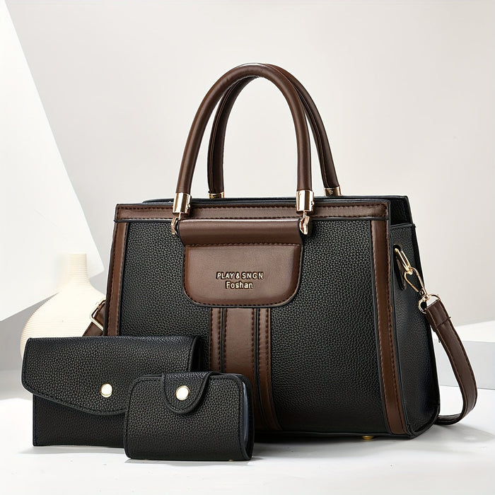 Luna - Elegant 3-Piece Vegan Leather Bag Set