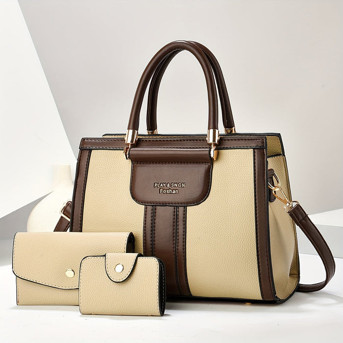 Luna - Elegant 3-Piece Vegan Leather Bag Set