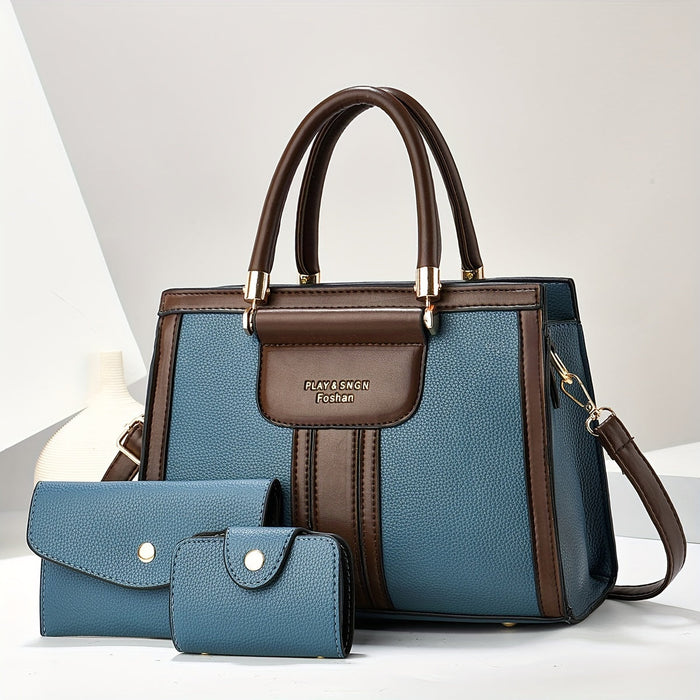 Luna - Elegant 3-Piece Vegan Leather Bag Set