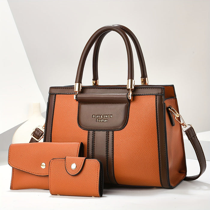 Luna - Elegant 3-Piece Vegan Leather Bag Set