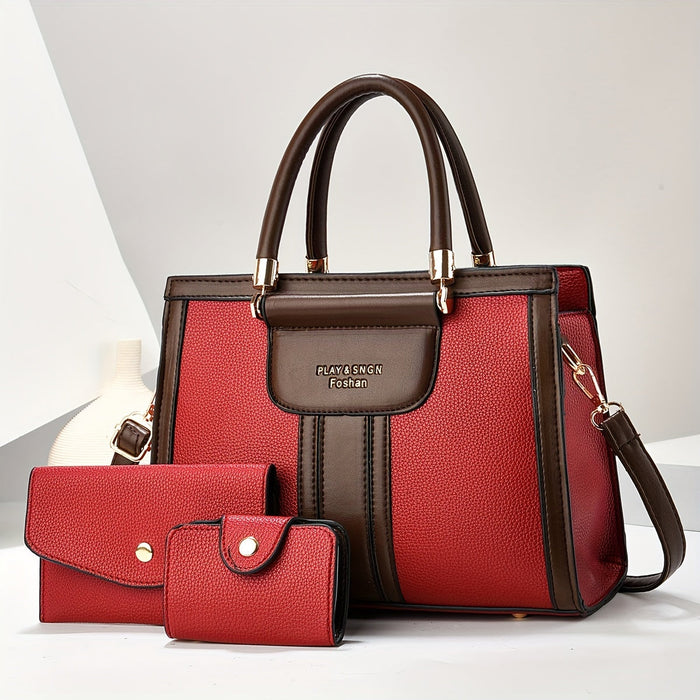 Luna - Elegant 3-Piece Vegan Leather Bag Set