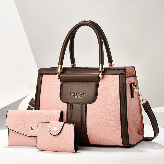 Luna - Elegant 3-Piece Vegan Leather Bag Set