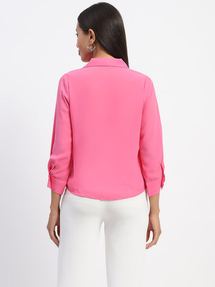 Madame Button-Down Collared Pink Shirt