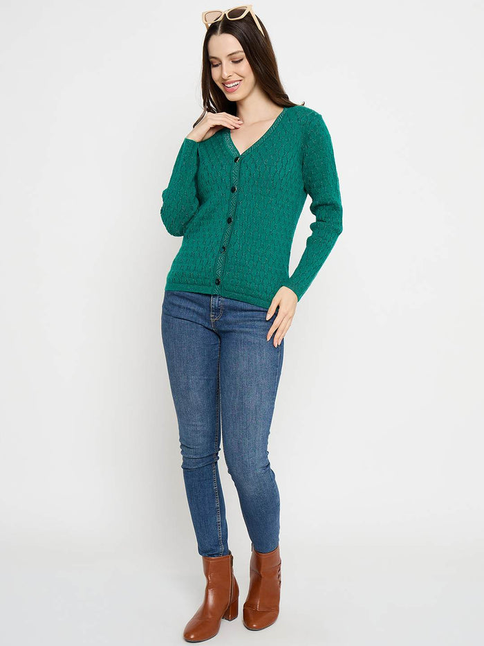 Madame Cable Knit Emerald Green Cardigan