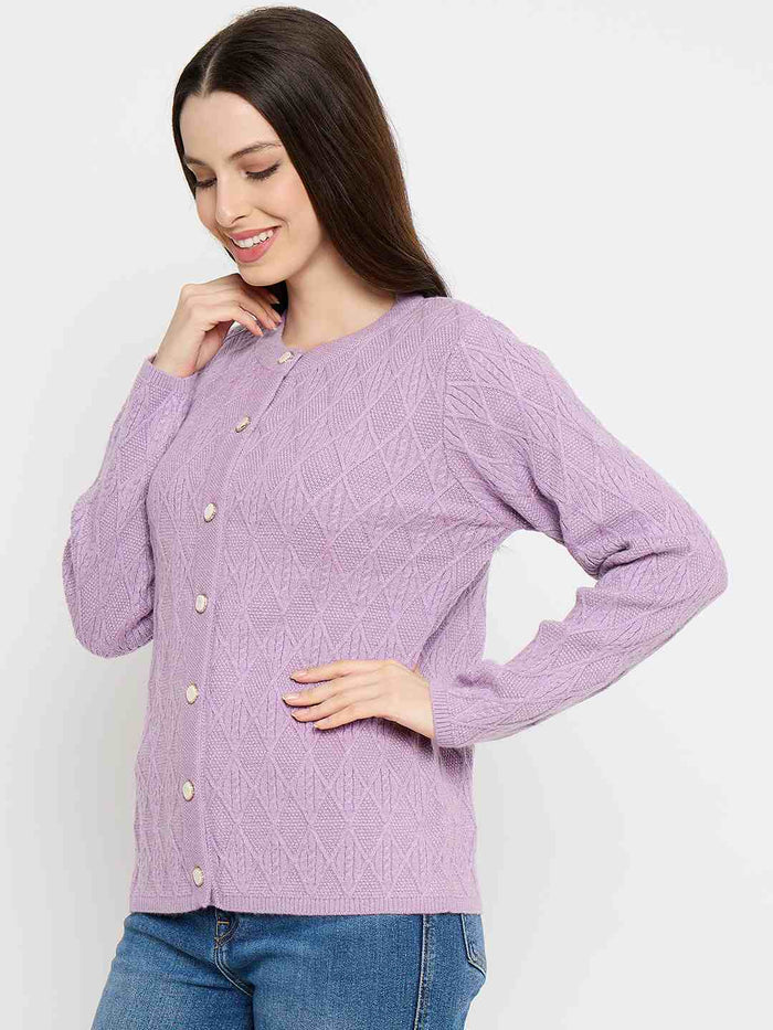 Madame Cable Knit Lilac Cardigan