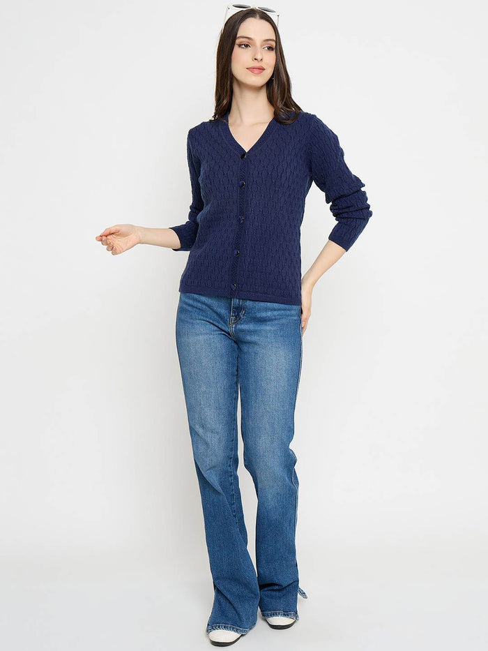 Madame Cable Knit Navy Blue Cardigan