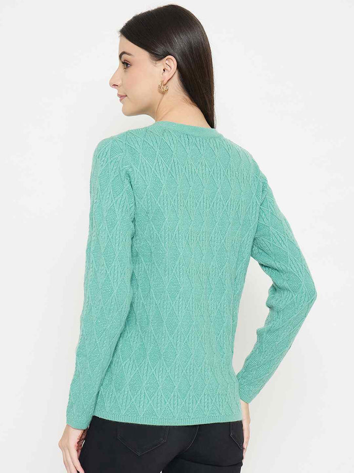 Madame Cable Knit Sea Green Cardigan