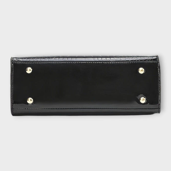 Maison Verdelle -  Shiny Crocodile Skin Pattern Handbag
