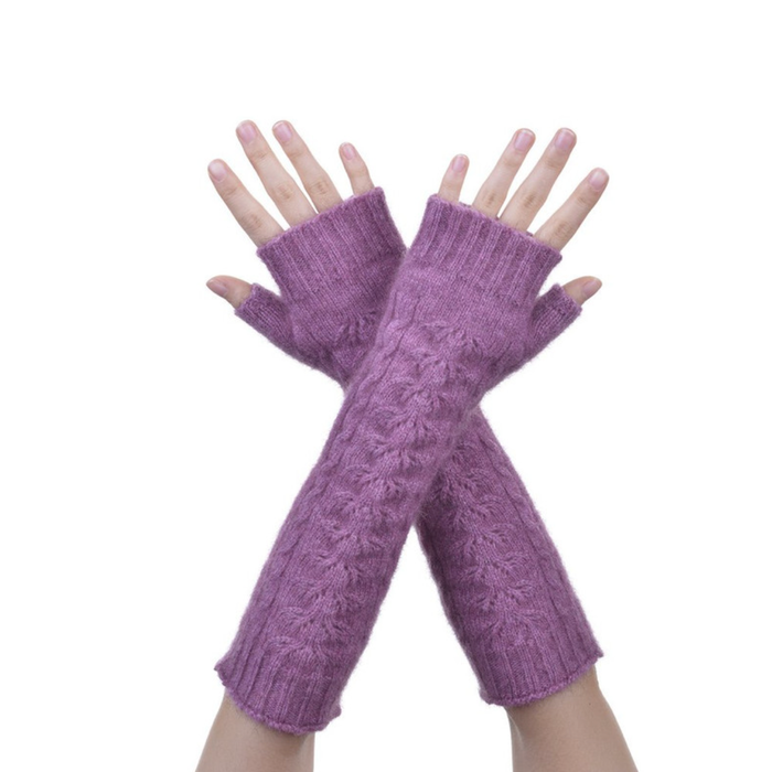 Merino and Possum Glovelets in colour Heather