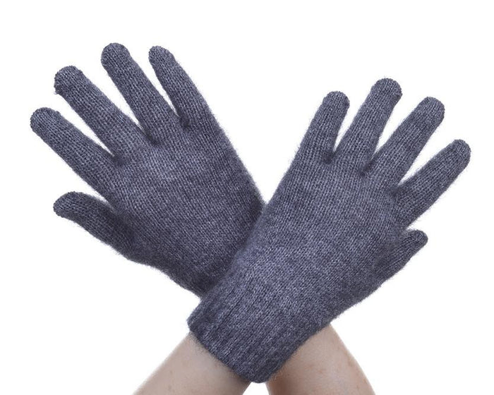 Possum and merino gloves in colour Pewter