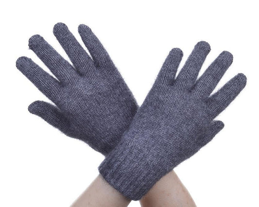 Possum and merino gloves in colour Pewter
