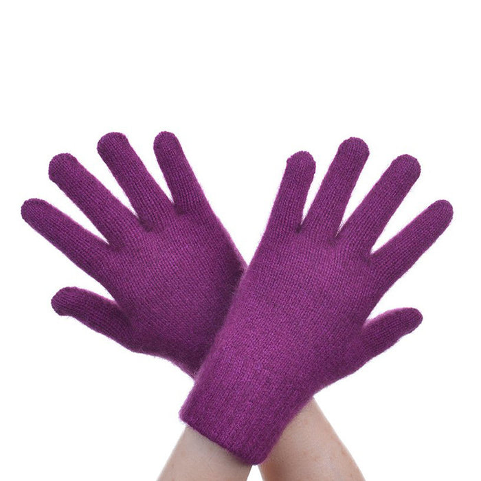 Possum and merino gloves in colour Berry
