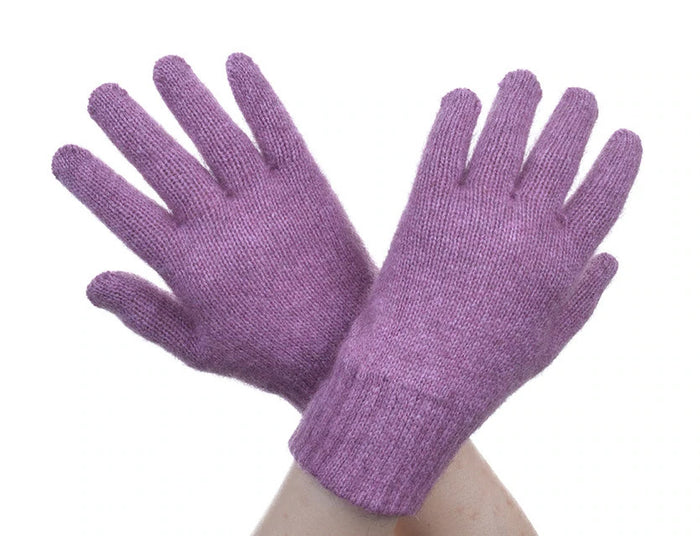Possum and merino gloves in colour Heather