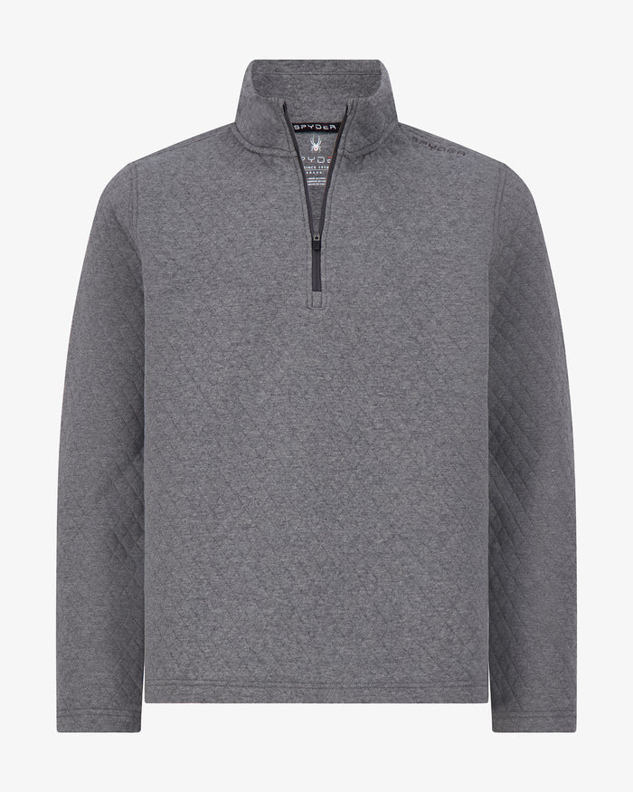 Men's Diamond Quilt Quarter Zip - Grey