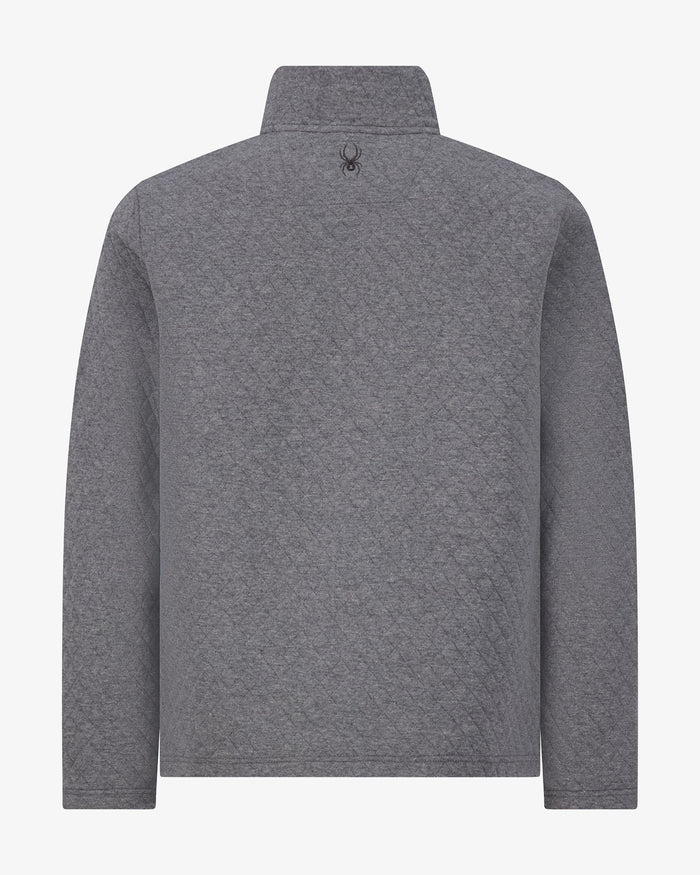 Men's Diamond Quilt Quarter Zip - Grey