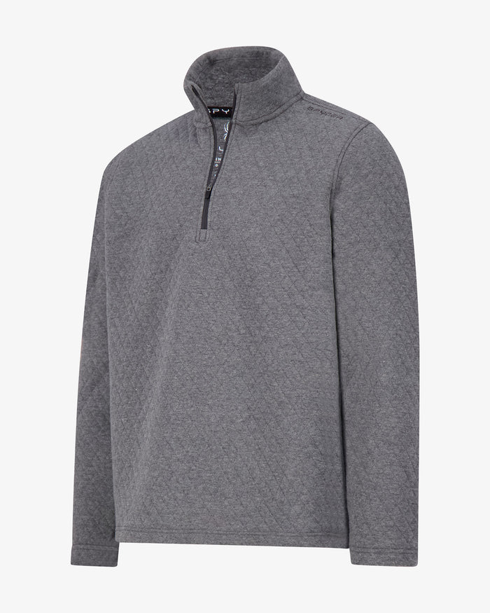 Men's Diamond Quilt Quarter Zip - Grey