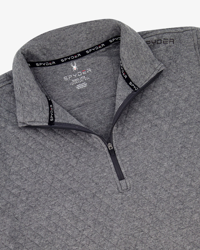 Men's Diamond Quilt Quarter Zip - Grey